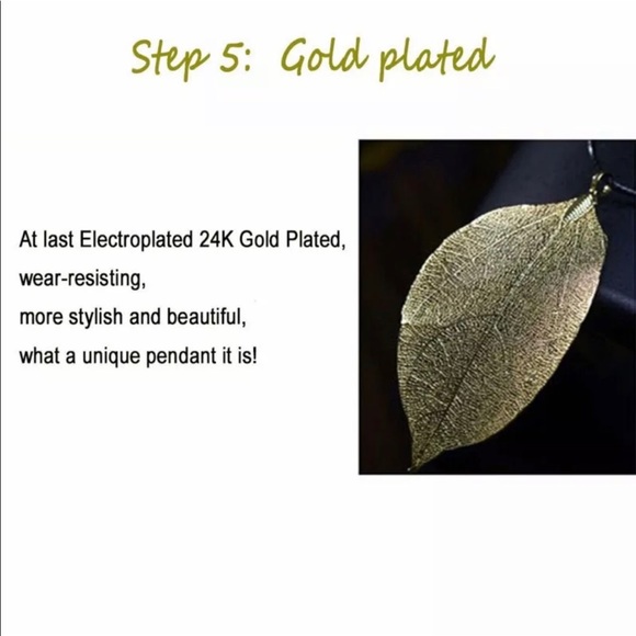 NWT Natural Real Leaf Leaves Necklace Earrings Set - Picture 14 of 15
